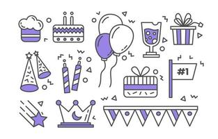 Cute Party Purple Color Icon vector