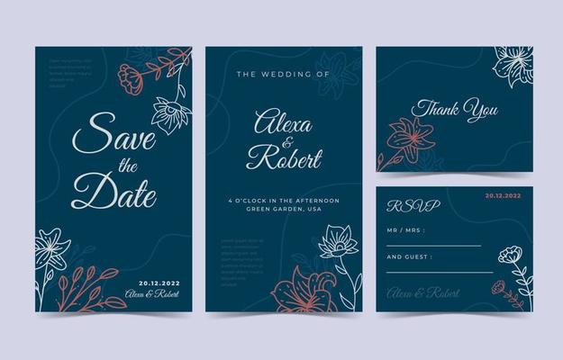 Wedding Invitation Set Template