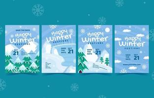 Winter Festivity Invitation Set vector