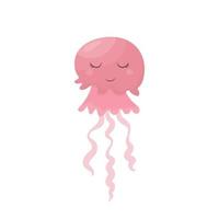 Cute Jellyfish, vector children's illustration, in a flat style. For poster, greeting card and baby shower design.