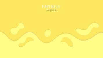 Abstract Yellow Papercut With Minimal Slime Design Background vector