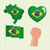 icons for brazil independence day vector