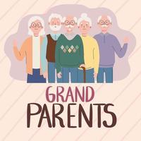 grandparents greeting card vector