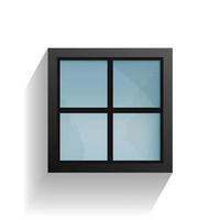 Black window and soft shadow on white background. Vector. vector