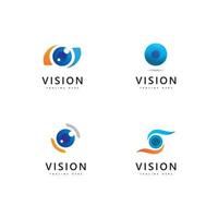 Diseño de plantilla de vector de símbolo de ojo de visión de letra de logotipo de ojo abstracto