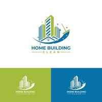 Hogar y edificios diseño de logotipo limpio diseño de ilustración de icono de vector de bienes raíces