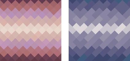 Set of two abstract brick patterns in 2 color themes- pink plus violet and blue. vector