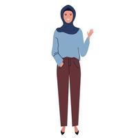 mujer con accesorio hijab vector