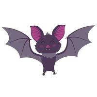 Cute vampire bat, vector childish illustration in flat style. For poster, greeting card and baby design.