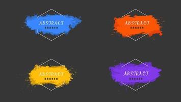 Set Of Colorful Grunge Texture With Hexagon Frame Design Template vector