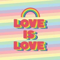 el amor es amor - lema del orgullo lgbt. mes del orgullo lgbt en junio. derechos humanos y tolerancia. vector