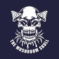 Vintage skull mushroom vector