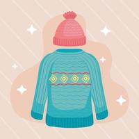 coat and hat wool vector