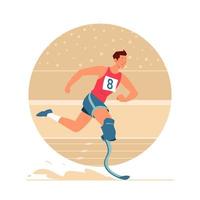 atleta paralímpico corriendo concepto vector