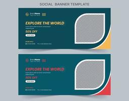 Social Media Marketing Web banner, Digital Marketing Cover Banner Template Design vector