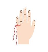 red string in finger vector