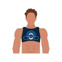 man with wearable health monitor vector