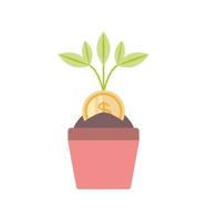 plant and money growing