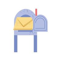 mailbox with envelopes vector