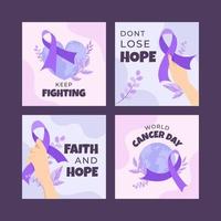 World Cancer Day Social Media Post Template vector