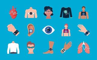 set of wearable health vector