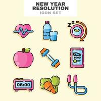 Newy Year Resolution Icon Set vector