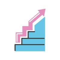 growth arrow in stairs vector