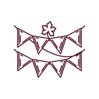 pennants and maple leaf vector
