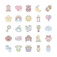 baby adorable icons vector