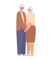 pretty grandparents illustration vector