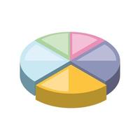 gráfico circular isométrico vector