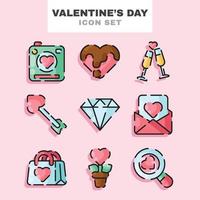 conjunto de iconos del día de san valentín vector