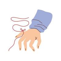 fate, little finger with red thread vector