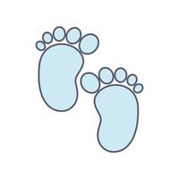 baby footprints cute vector