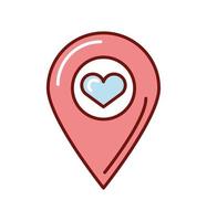 pointer with heart location vector