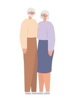 smiling grandparents representation vector