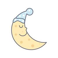 moon with cap vector