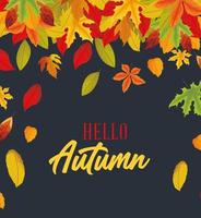 hola tarjeta de otoño vector