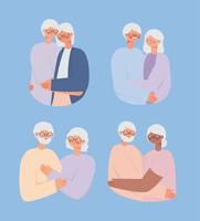 pretty grandparents characters vector