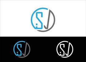 Plantilla de imagen vectorial de diseño de logotipo o icono de letra inicial sv vector