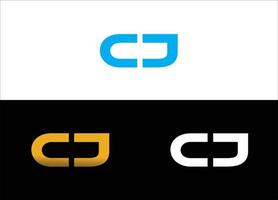 Plantilla de imagen vectorial de diseño de logotipo o icono de letra inicial cj vector