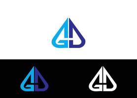 Plantilla de imagen vectorial de diseño de logotipo o icono de letra inicial gd vector