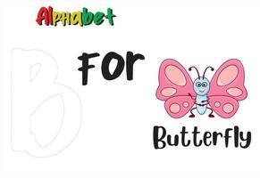 alphabet letter b with butterfly vector