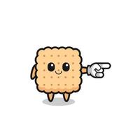 cracker mascot with pointing right gesture vector