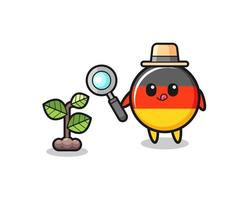 cute germany flag herbalist researching a plants vector