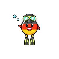 the germany flag diver cartoon character vector