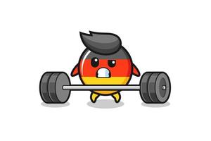 cartoon of germany flag lifting a barbell vector