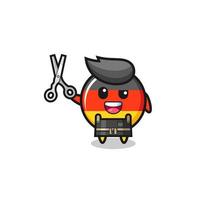 germany flag character as barbershop mascot vector