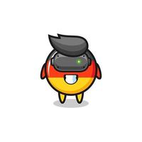 cute germany flag using VR headset vector