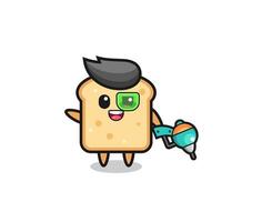 bread cartoon as future warrior mascot vector